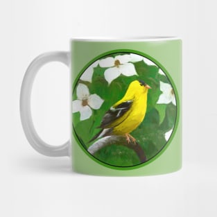 Goldfinch Painting - Cute Original Bird Art Mug